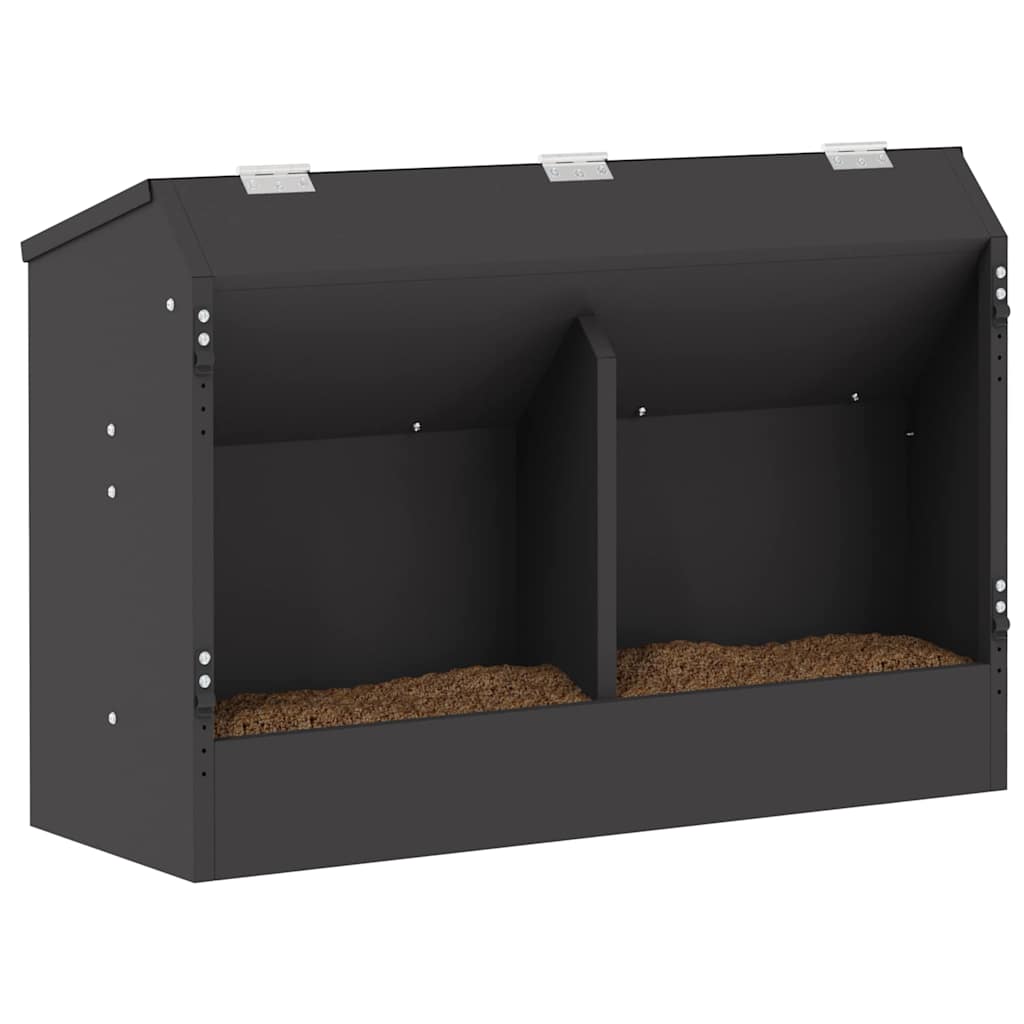 Vidaxl nourriture pour lapin noir 64,5 x 25,5 x 45,5 cm acier laminé à froid