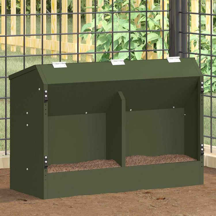 Vidaxxl nourriture pour lapin vert olive 64,5 x 25,5 x 45,5 cm