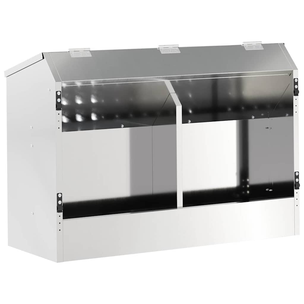 Vidaxl nourriture pour lapin argent 64,5 x 25,5 x 45,5 cm acier galvanisé