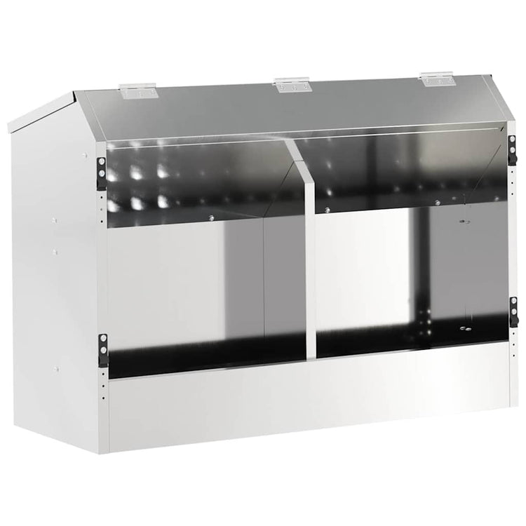 Vidaxl nourriture pour lapin argent 64,5 x 25,5 x 45,5 cm acier galvanisé