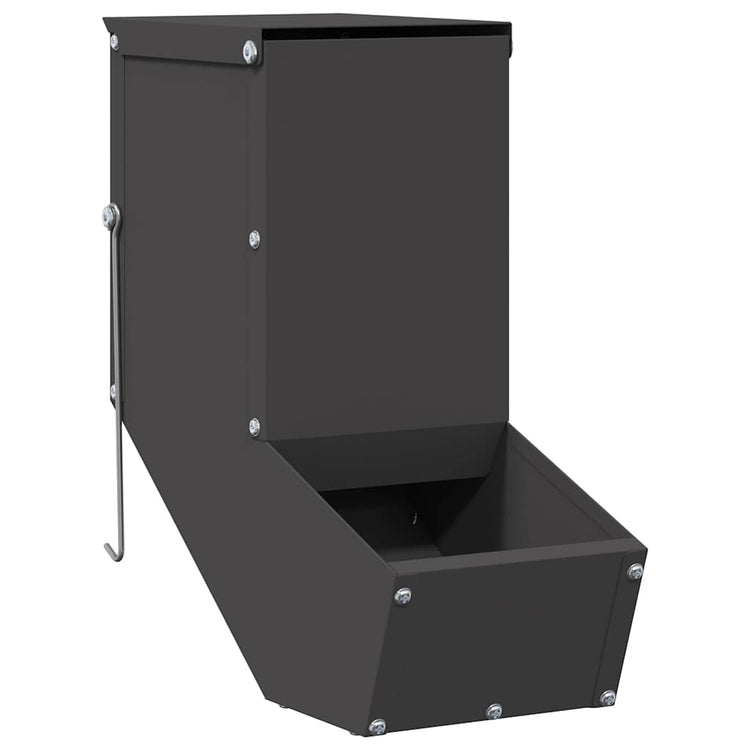 Vidaxl nourriture pour lapin noir 12,5 x 26 x 28,5 cm acier laminé à froid