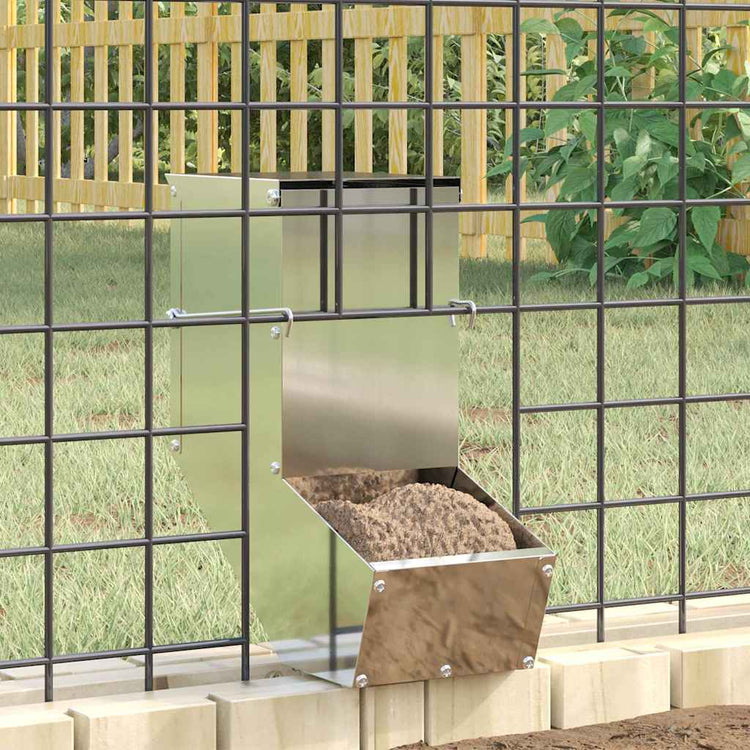 Vidaxl nourriture pour lapin argent 12,5 x 26 x 28,5 cm acier galvanisé