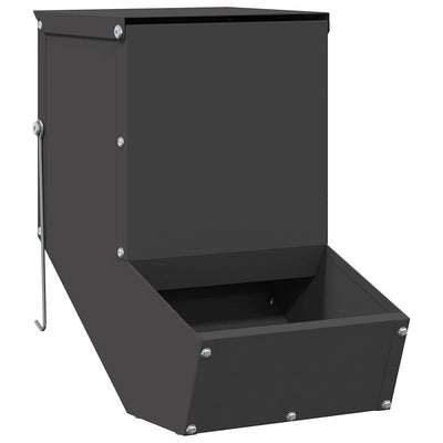 Vidaxl nourriture pour lapin noir 17,5 x 26 x 28,5 cm acier laminé à froid