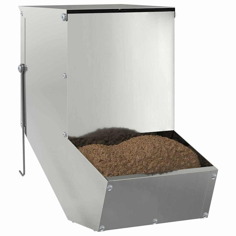 Vidaxl nourriture pour lapin argent 17,5 x 26 x 28,5 cm acier galvanisé