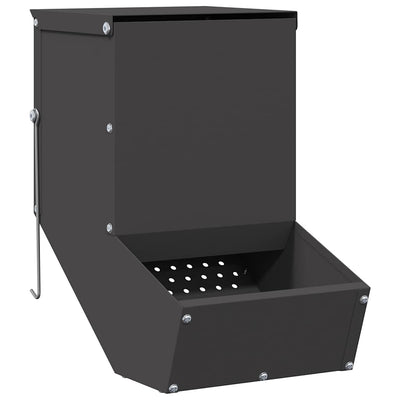 Vidaxl nourriture pour lapin noir 17,5 x 26 x 28,5 cm acier laminé à froid