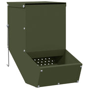 Vidaxl nourriture pour lapin vert olive 17,5 x 26 x 28,5 cm acier laminé à froid - afbeelding 2