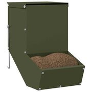 Vidaxl nourriture pour lapin vert olive 17,5 x 26 x 28,5 cm acier laminé à froid - afbeelding 3