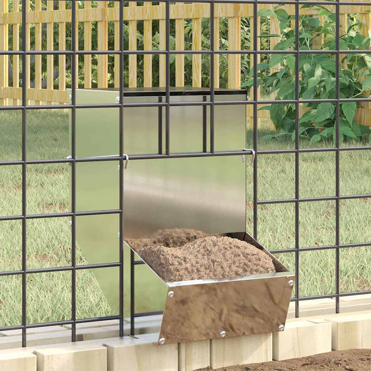 Vidaxl nourriture pour lapin argent 17,5 x 26 x 28,5 cm acier galvanisé