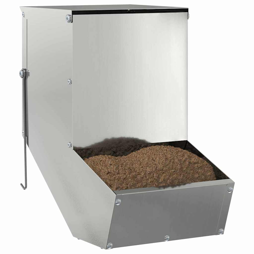 Vidaxl nourriture pour lapin argent 17,5 x 26 x 28,5 cm acier galvanisé