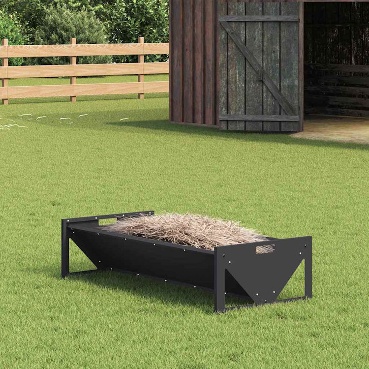 Vidaxxl mangeoire pour bétail noir 108 x 50 x 28 cm acier laminé à froid