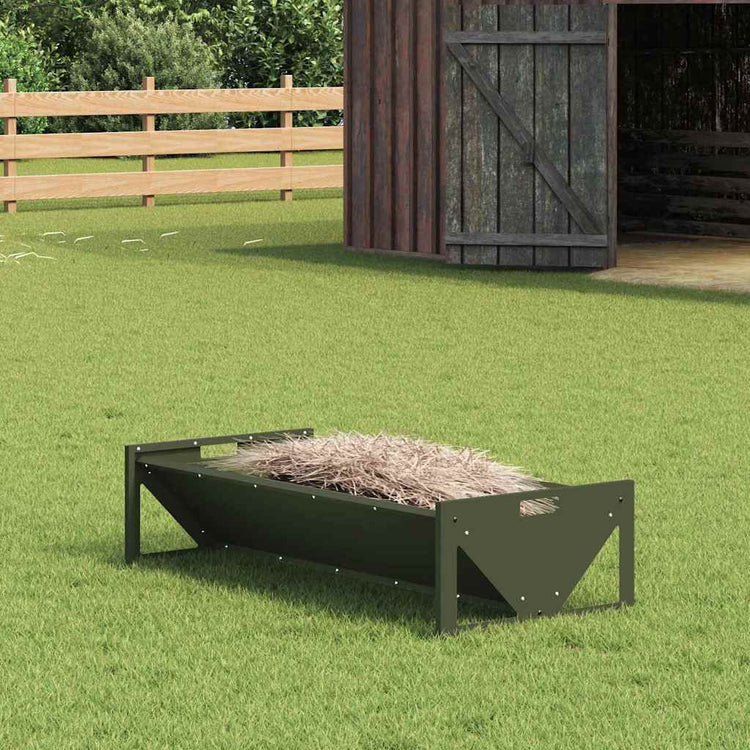 Vidaxxl mangeoire pour bovins vert olive 108 x 50 x 28 cm