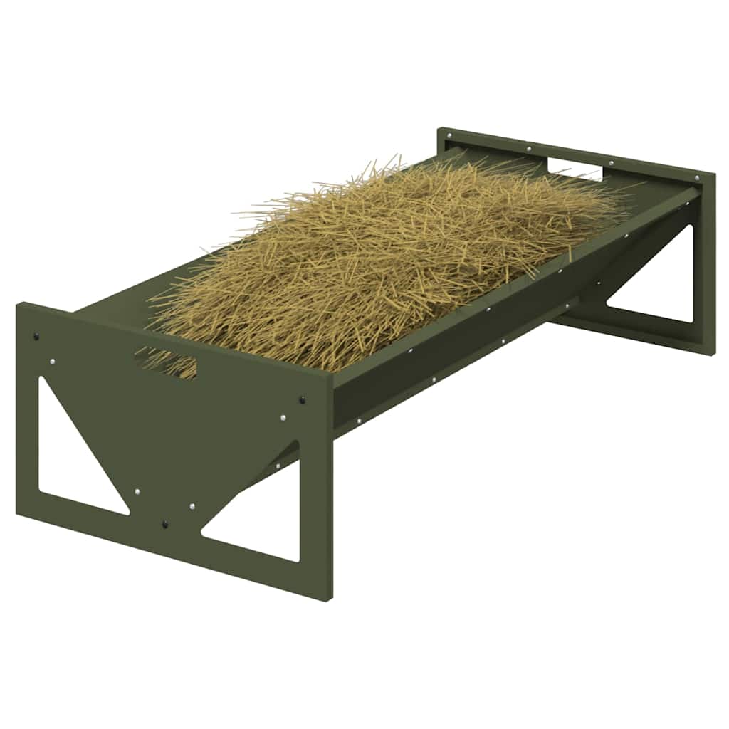 Vidaxxl mangeoire pour bovins vert olive 108 x 50 x 28 cm