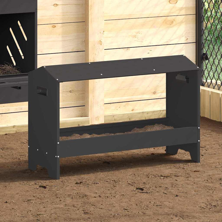 Vidaxl mangeoire à poulets noir 81 x 32 x 53,5 cm acier laminé à froid