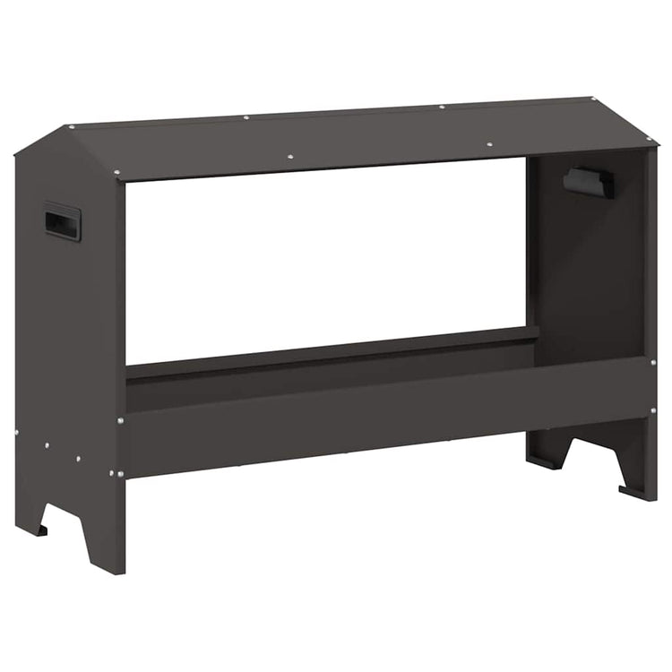 Vidaxl mangeoire à poulets noir 81 x 32 x 53,5 cm acier laminé à froid