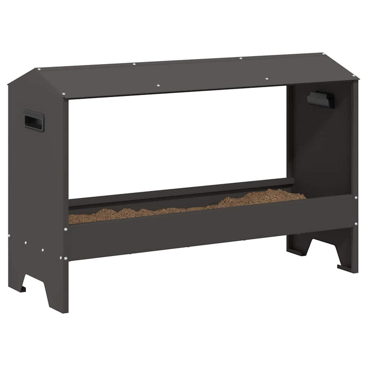 Vidaxl mangeoire à poulets noir 81 x 32 x 53,5 cm acier laminé à froid