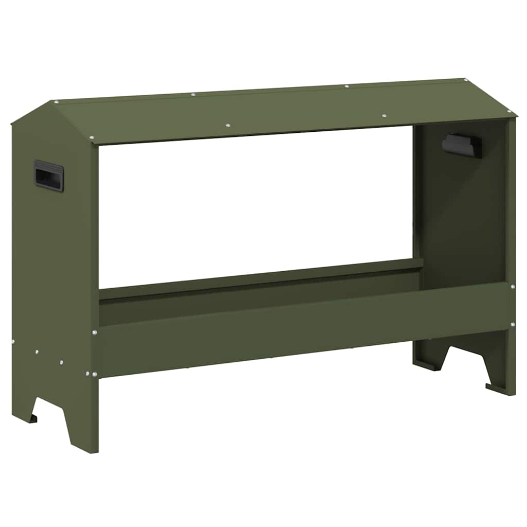 Vidaxxl mangeoire à poulets vert olive 81 x 32 x 53,5 cm