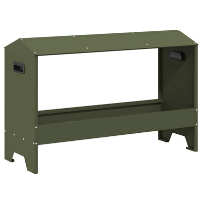 Vidaxxl mangeoire à poulets vert olive 81 x 32 x 53,5 cm