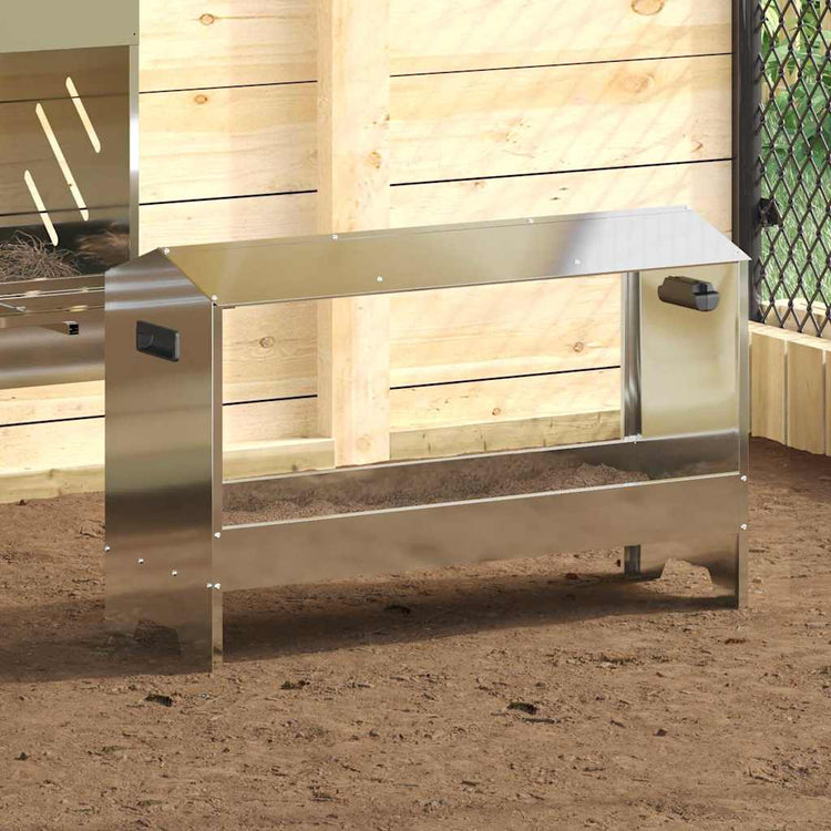 Vidaxl mangeoire à poulets argent 81 x 32 x 53,5 cm acier galvanisé