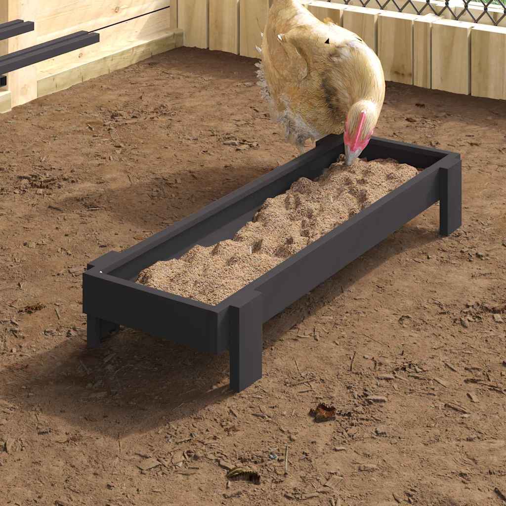 Vidaxl mangeoire à poulets noir 80 x 28 x 13,5 cm acier laminé à froid
