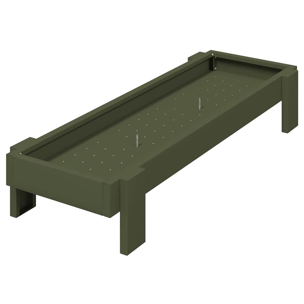 Vidaxxl mangeoire à poulets vert olive 80 x 28 x 13,5 cm