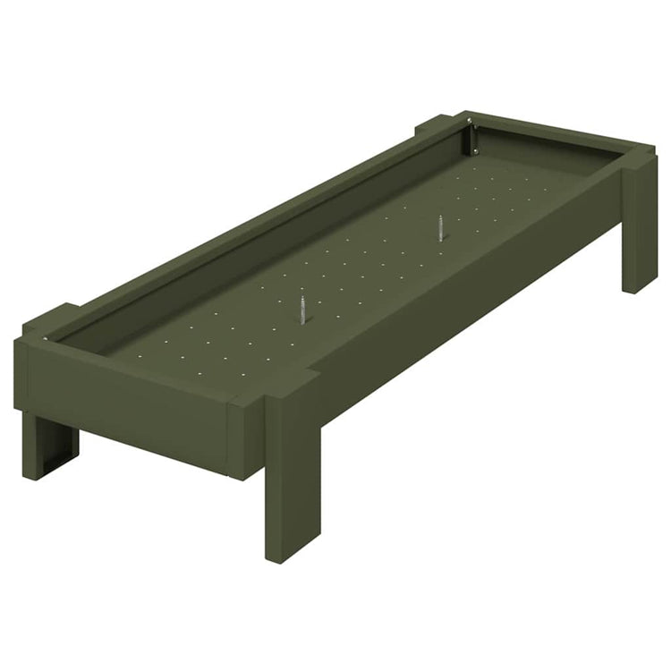 Vidaxxl mangeoire à poulets vert olive 80 x 28 x 13,5 cm