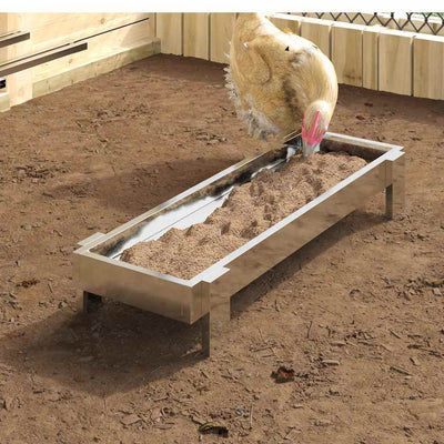 Vidaxl mangeoire à poulets argent 80 x 28 x 13,5 cm acier galvanisé