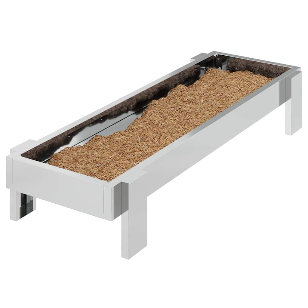 Vidaxl mangeoire à poulets argent 80 x 28 x 13,5 cm acier galvanisé