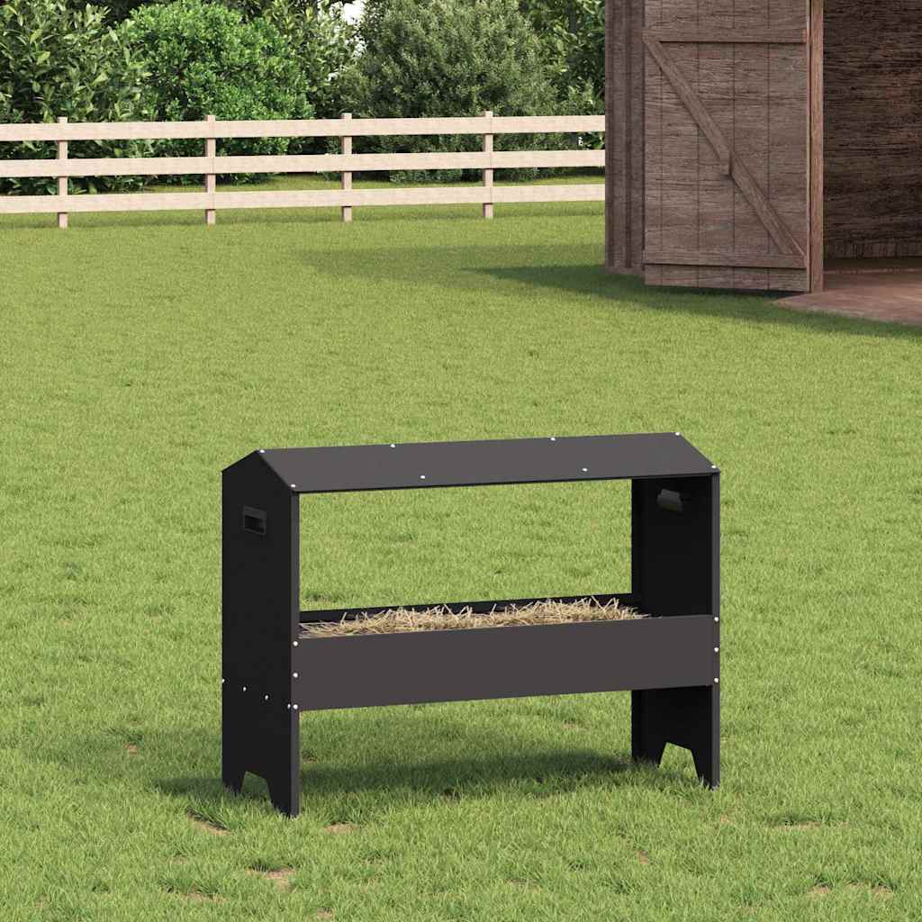 Vidaxxl mangeoire pour bétail noir 79 x 35 x 62 cm acier laminé à froid