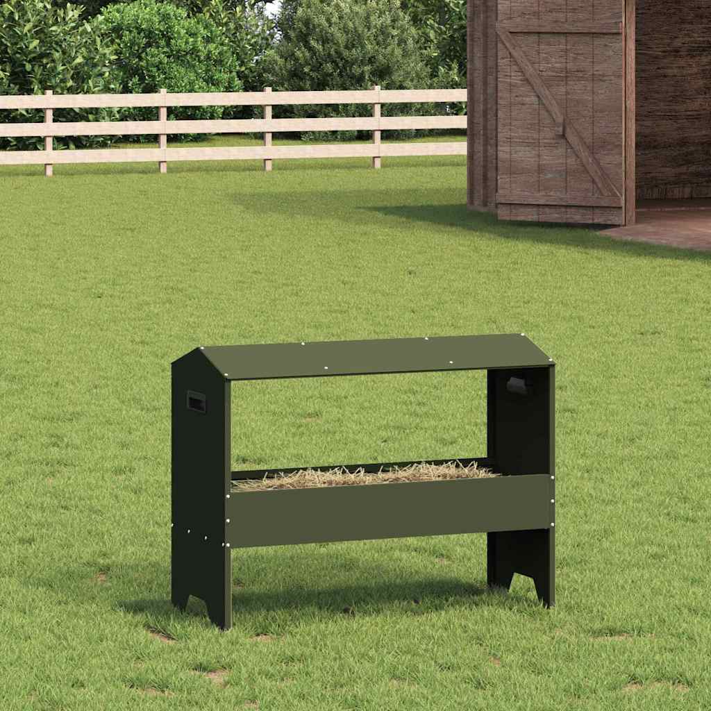 Vidaxxl mangeoire pour bovins vert olive 79 x 35 x 62 cm