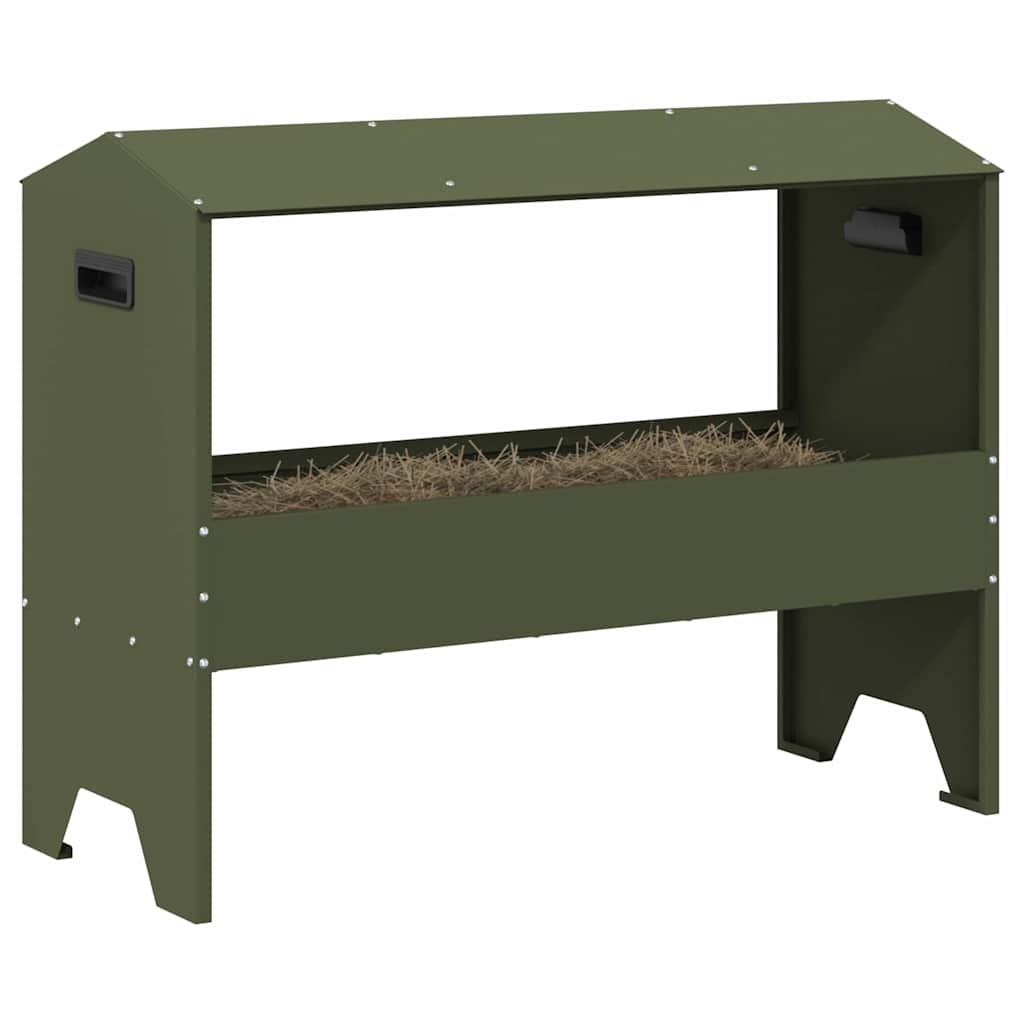 Vidaxxl mangeoire pour bovins vert olive 79 x 35 x 62 cm