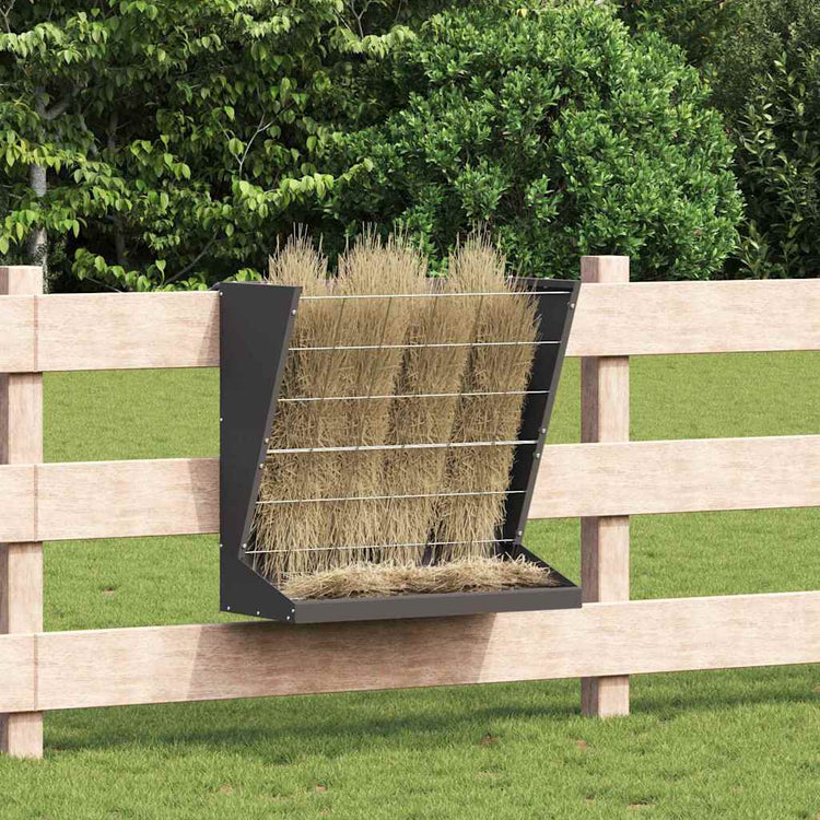 Vidaxl mangeoire à foin noir 71 x 33 x 70 cm acier laminé à froid