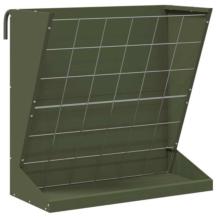 Vidaxl mangeoire à foin vert olive 71 x 33 x 70 cm acier laminé à froid