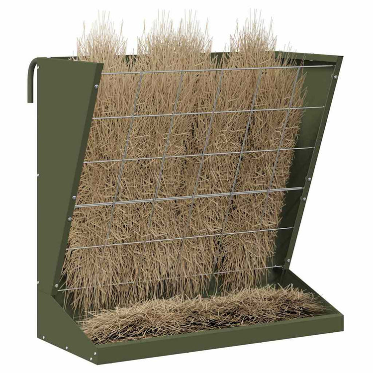 Vidaxl mangeoire à foin vert olive 71 x 33 x 70 cm acier laminé à froid