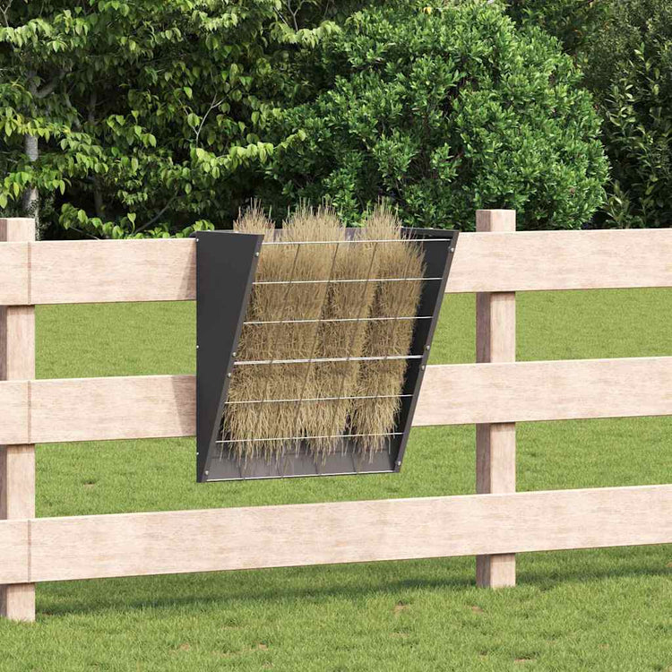 Vidaxl mangeoire à foin suspendue noir 61 x 33 x 66 cm acier laminé à froid
