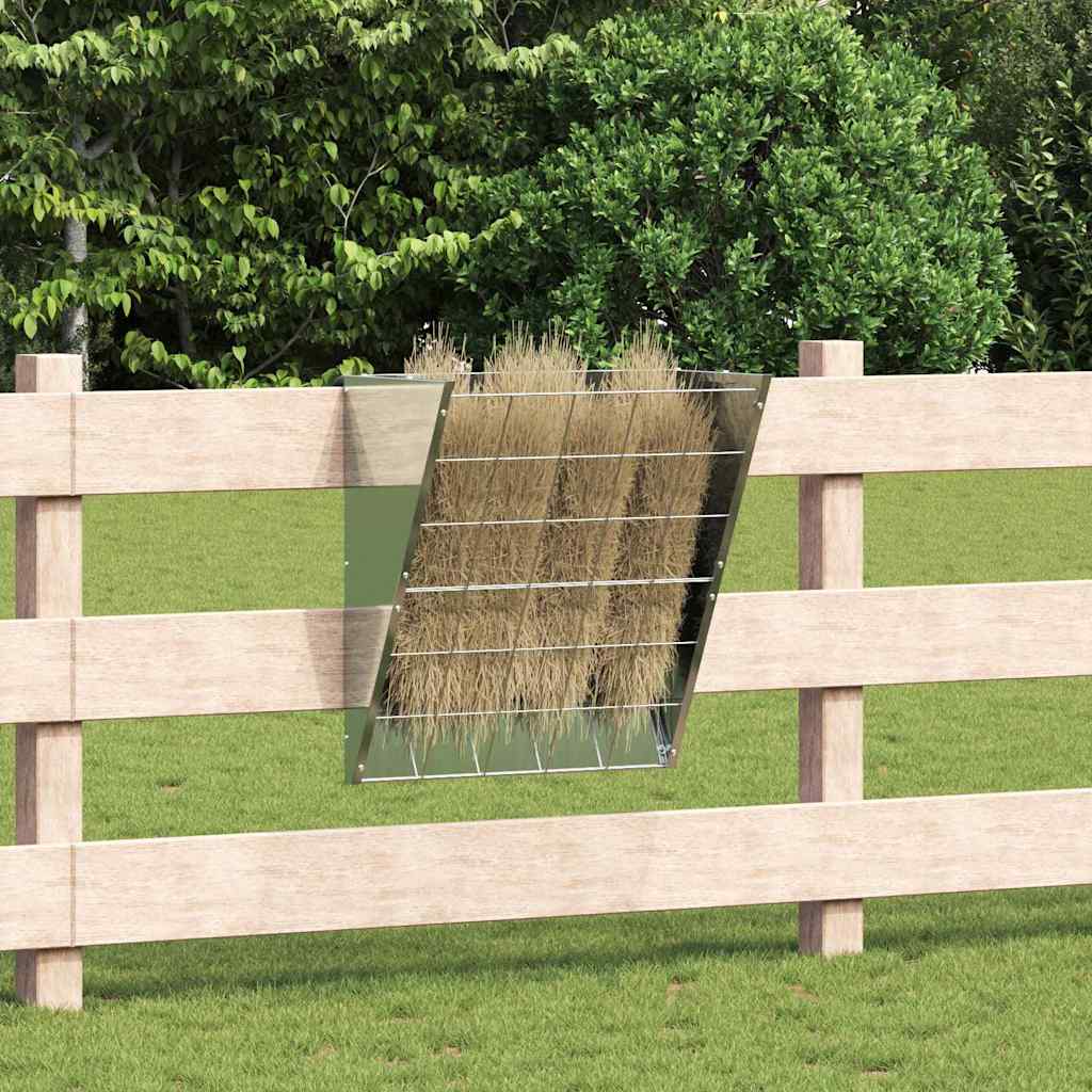 Vidaxl mangeoire à foin suspendue argent 61 x 33 x 66 cm acier galvanisé