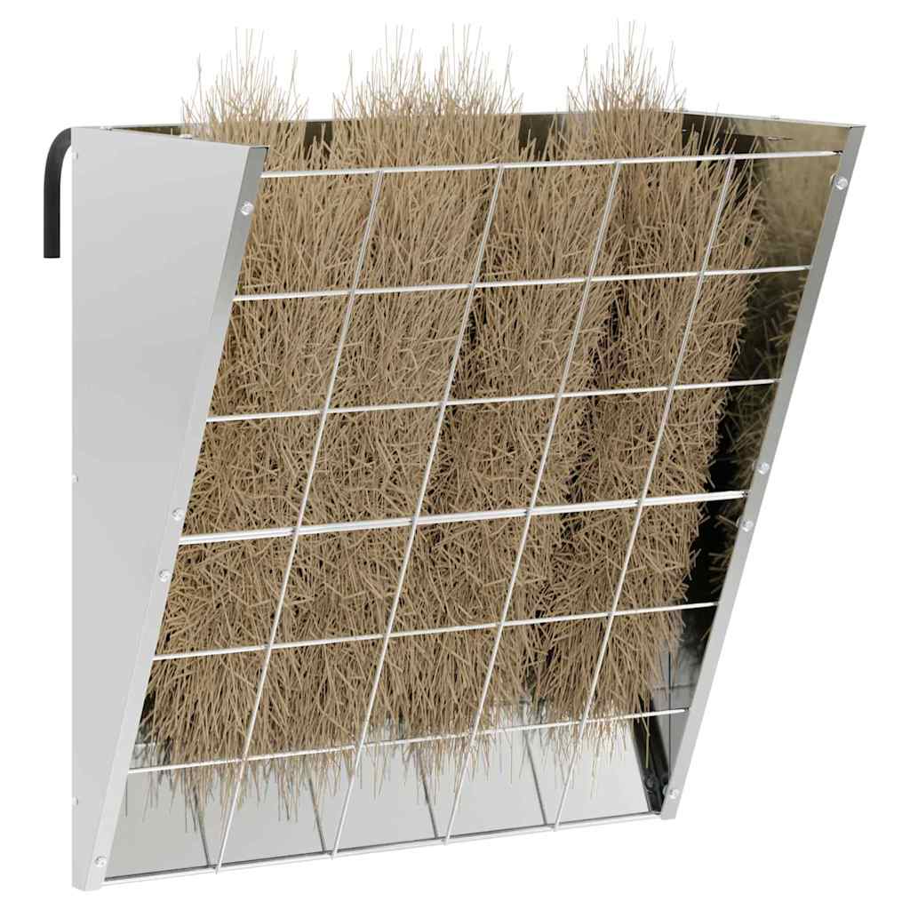 Vidaxl mangeoire à foin suspendue argent 61 x 33 x 66 cm acier galvanisé
