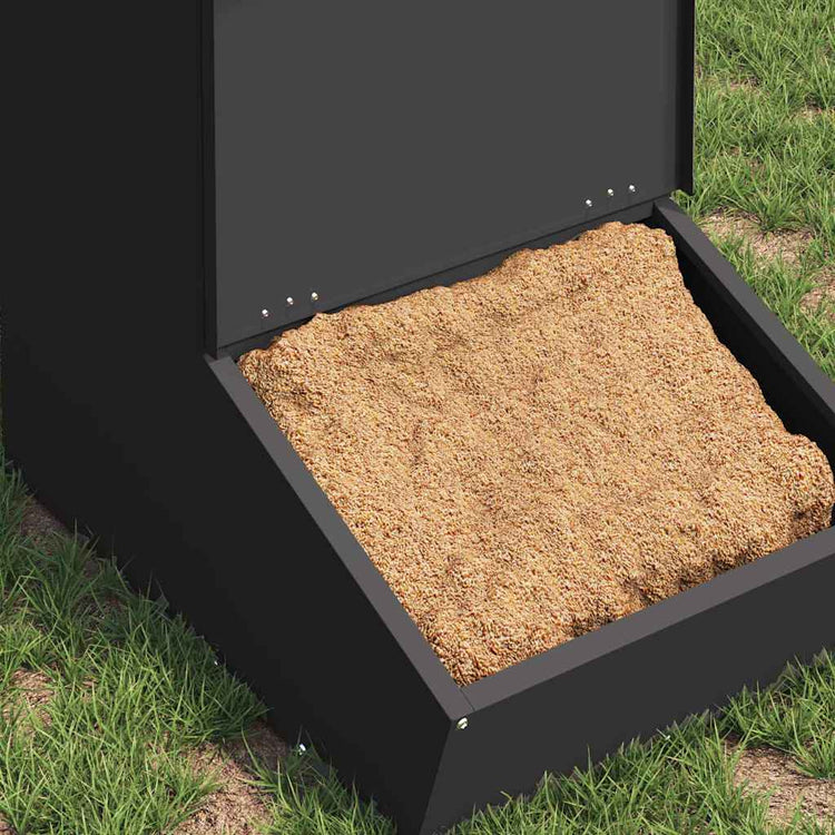Vidaxx nourriture pour porcs noir 55 x 38 x 76 cm acier laminé à froid