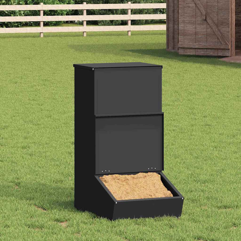 Vidaxx nourriture pour porcs noir 55 x 38 x 76 cm acier laminé à froid