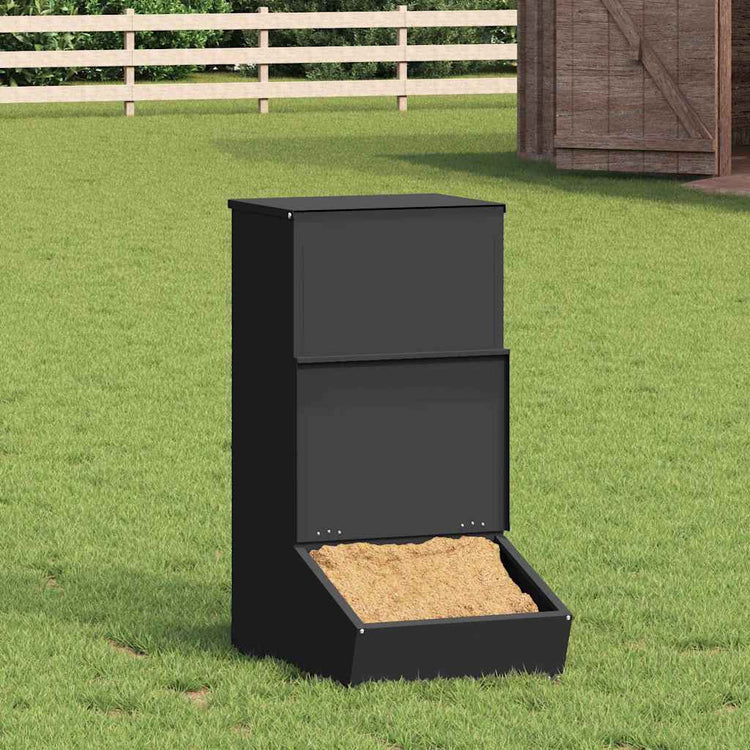 Vidaxx nourriture pour porcs noir 55 x 38 x 76 cm acier laminé à froid