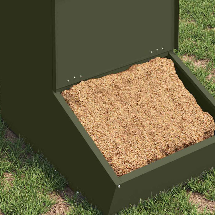 Vidaxx nourriture pour porcs vert olive 55 x 38 x 76 cm acier laminé à froid