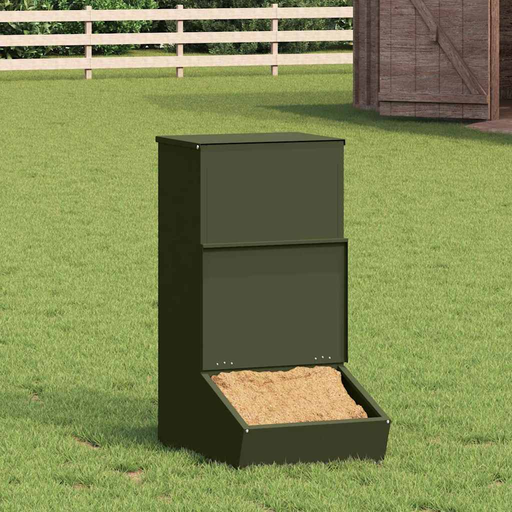 Vidaxx nourriture pour porcs vert olive 55 x 38 x 76 cm acier laminé à froid