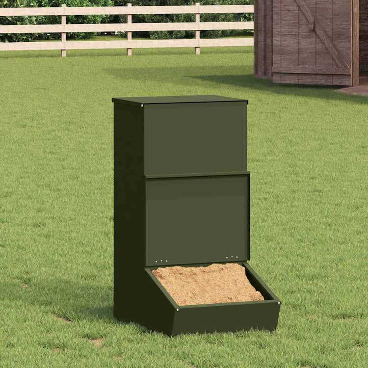 Vidaxx nourriture pour porcs vert olive 55 x 38 x 76 cm acier laminé à froid