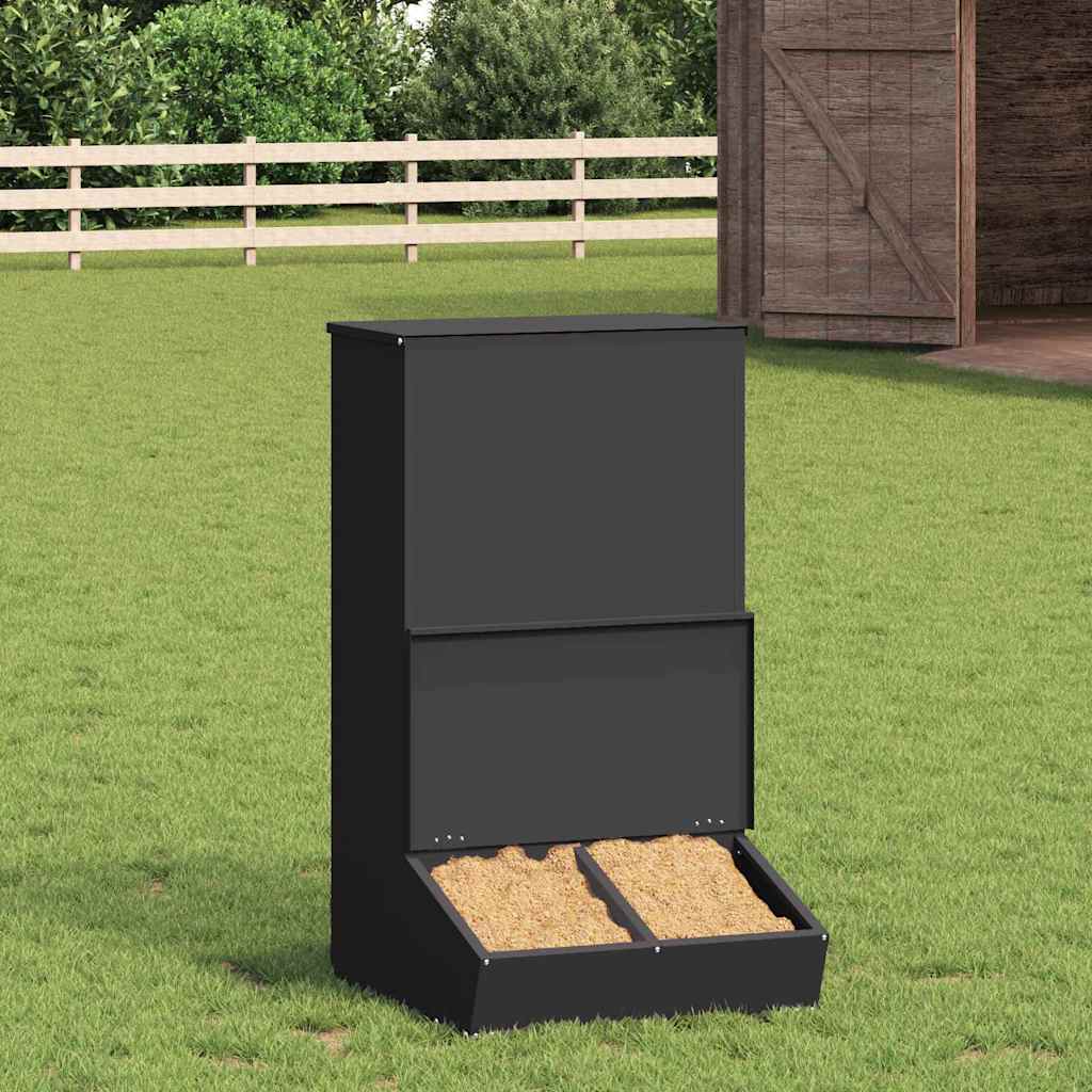 Vidaxx nourriture pour porcs noir 55 x 51 x 91,5 cm acier laminé à froid