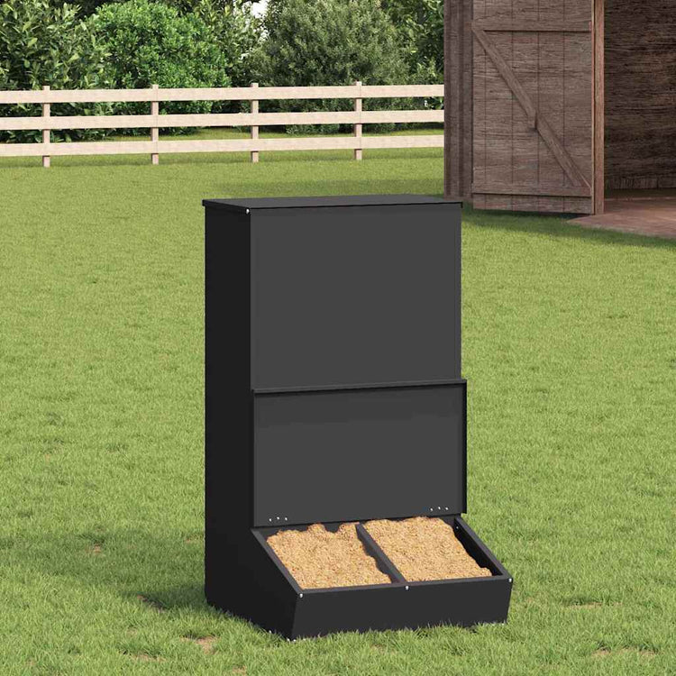 Vidaxx nourriture pour porcs noir 55 x 51 x 91,5 cm acier laminé à froid
