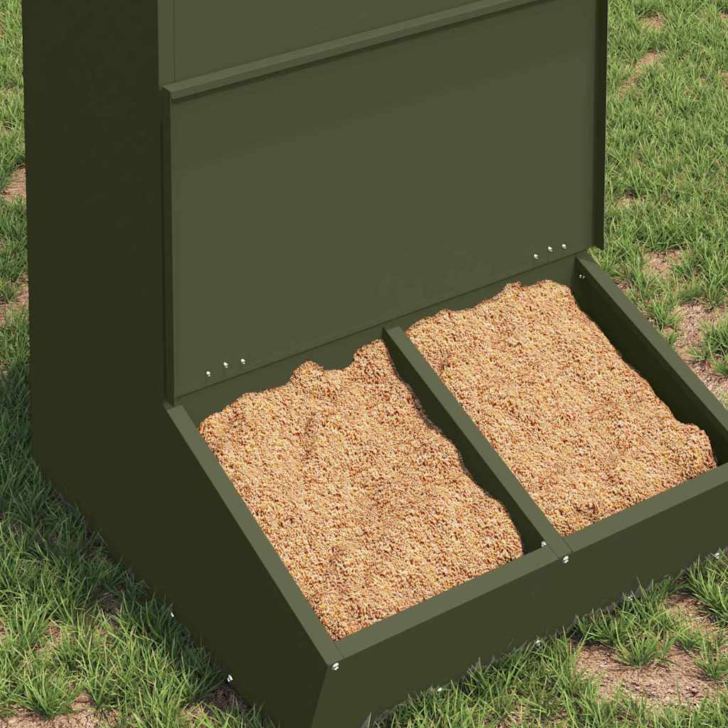 Vidaxx nourriture pour porcs vert olive 55 x 51 x 91,5 cm acier laminé à froid