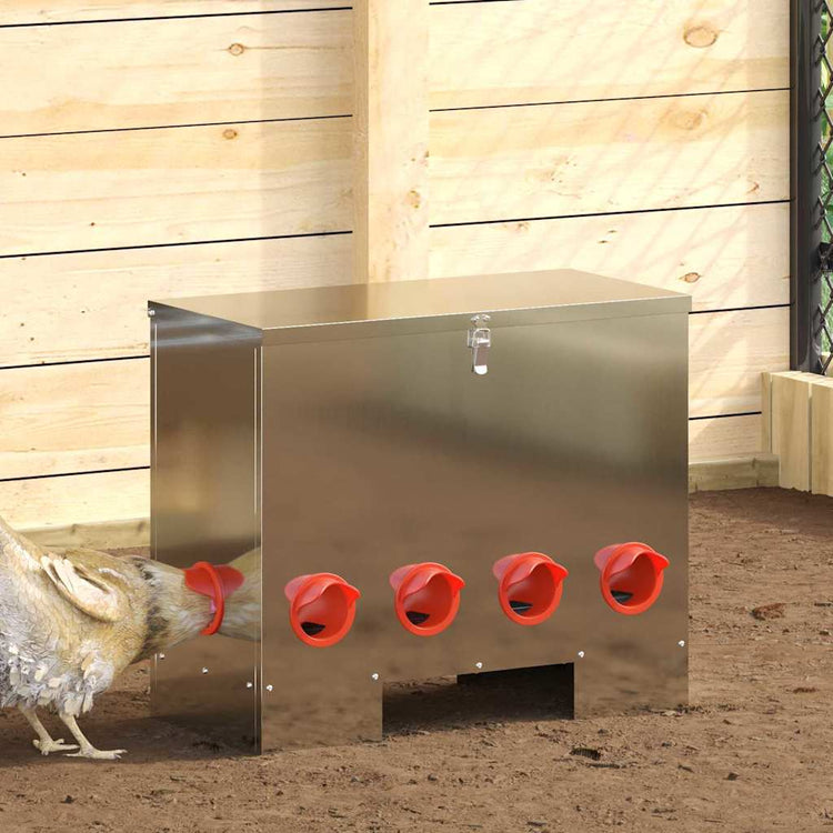Vidaxx mangeoire à poulets argent 60,5 x 29 x 51 cm en acier galvanisé