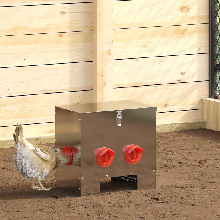 Vidaxx mangeoire à poulets argent 40,5 x 25 x 38 cm en acier galvanisé