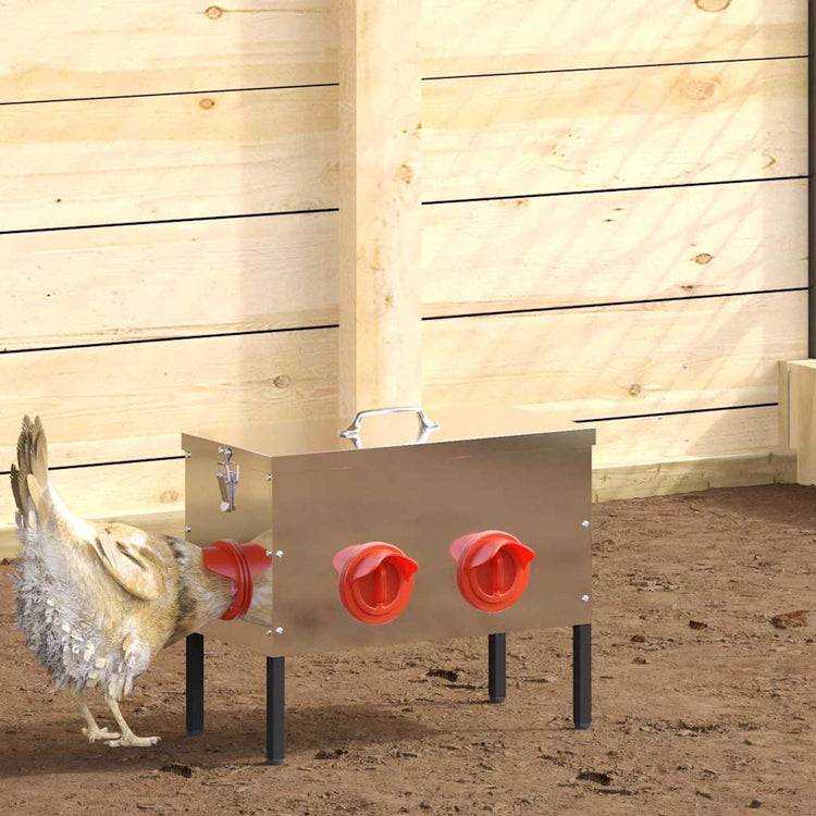 Vidaxx mangeoire à poulets argent 41,5 x 20,5 x 33 cm en acier galvanisé