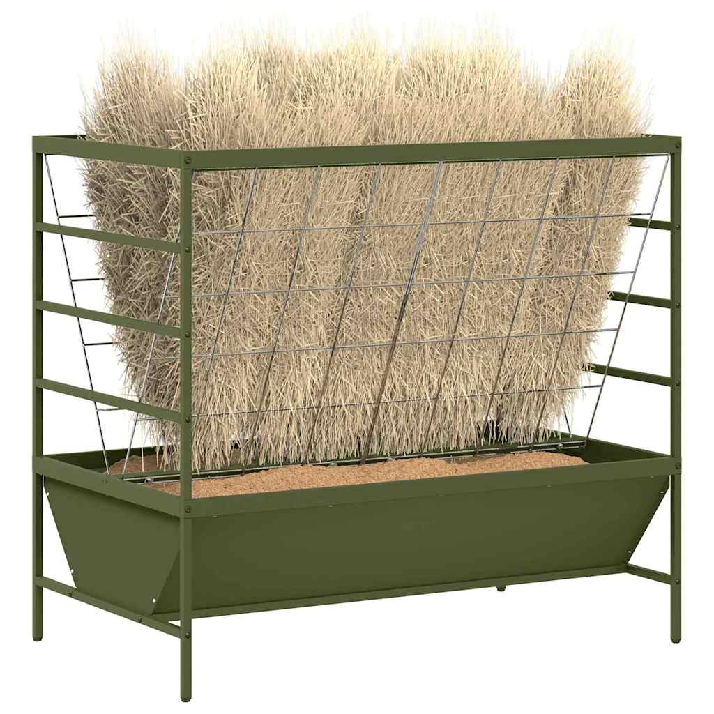 Vidaxxl alimentation pour bétail vert olive 100 x 60 x 90 cm acier laminé à froid