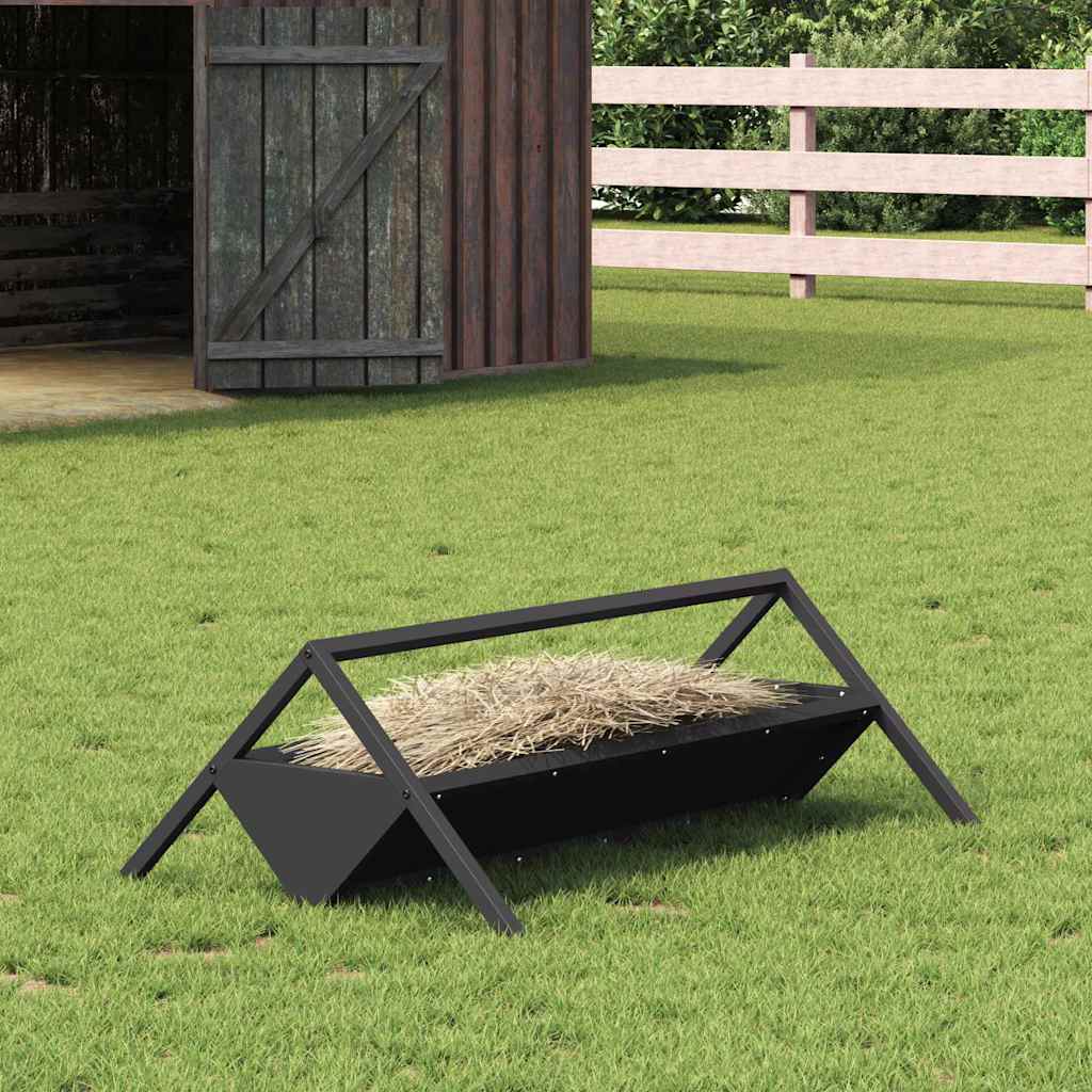 Vidaxxl mangeoire pour bétail noir 111 x 76 x 38 cm acier laminé à froid